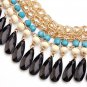 Bohemian Style Multilayer Drop Beads Pendant Tassel Choker Necklace