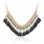 Bohemian Style Multilayer Drop Beads Pendant Tassel Choker Necklace