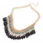 Bohemian Style Multilayer Drop Beads Pendant Tassel Choker Necklace