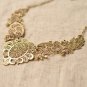 Vintage Flower Statement Choker Necklace Jewelry Bronze