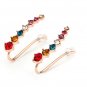 Italina Rhinestone Crystal Ear Cuff Earrings 18K Rose Gold Plated