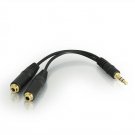 3.5mm 1/8 Male To 2 Dual Female Y Splitter Audio Cable
