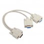 1 PC TO 2 VGA SVGA MONITOR Y SPLITTER CABLE LEAD 15 PIN