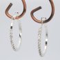 Exquisite CZ-stud Slim Twist Hoop Earrings