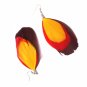 Fashion Feather Earrings Red Yellow Brown