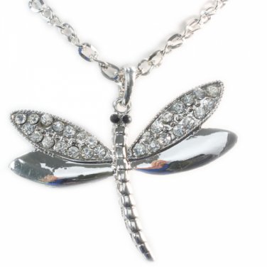 Silver Cute and Special Dragonfly Design Necklace