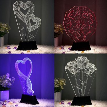 3D LED Battery Powered Night Light Micro USB Table Bedside Lamp Decoration Lovely Gift