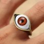 Halloween Vintage Punk Bronze Evil Eye Ring Eyeball Finger Ring