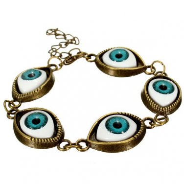 Punk Evil Eyes Charm Bangle Bracelet Metal Eyeballs Bracelet Unisex