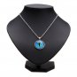 Vintage Dragon Cat Eye Glass Cabochon Silver Plated Pendant Necklace