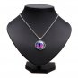Vintage Dragon Cat Eye Glass Cabochon Silver Plated Pendant Necklace