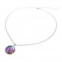 Vintage Dragon Cat Eye Glass Cabochon Silver Plated Pendant Necklace
