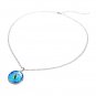 Vintage Dragon Cat Eye Glass Cabochon Silver Plated Pendant Necklace