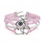 Halloween Evil Eye Double Heart Leather Bracelet Multilayer