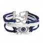 Halloween Evil Eye Double Heart Leather Bracelet Multilayer