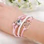 Halloween Evil Eye Double Heart Leather Bracelet Multilayer