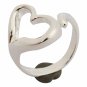 Exquisite 925 Silver Plated Heart Style Adjustable Ring Diameter