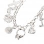 925 Silver Plated Crystal Charms Bracelet Metal Chain Bracelet