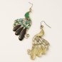 Stylish Peacock Style Rhinestone Dangle Earrings