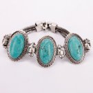 Women Three Oval Turquoise Alloy Bracelet