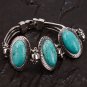 Women Three Oval Turquoise Alloy Bracelet
