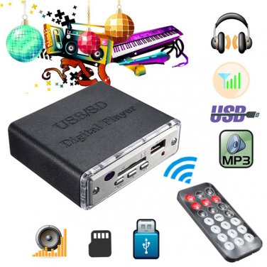12V Mini Car Motocycle Stereo Amplifier Amp LED USB/SD Digital Player MP3 Remote