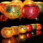 Mosaic Glass Candle Holders Candlestick Colorful Romantic Wedding Home Table Decorative