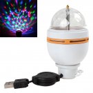 3W Colorful Auto Rotating RGB USB LED Light Stage Bulb Party Lamp