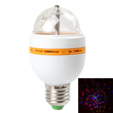 Multi-Function E27 3W Colorful Auto Rotating RGB LED Bulb Stage Light Party Disco Lamp
