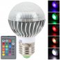 E27 7020 RGB LED Lamp 3W AC 85-265V 120 Degree Bulb 16 Colors with Remote Control