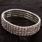 Attractive Four Rows Rhinestone Elastic Bracelet