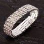 Attractive Four Rows Rhinestone Elastic Bracelet