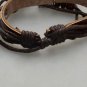 Charm Retro Leather Cross Shape Beaded Bracelet Coffee