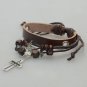 Charm Retro Leather Cross Shape Beaded Bracelet Coffee