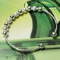 925 Silver Plated Beads Cuff Bracelet Bangle For Women