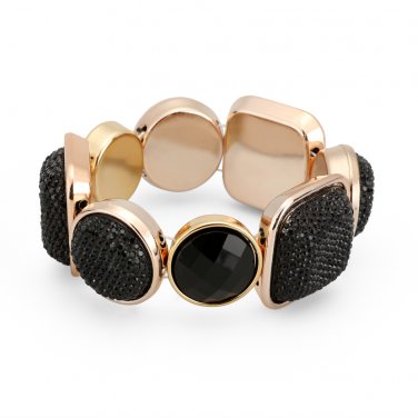 European Style Resin Stone Round And Square Shape For Women Adjustable Elastic Beads Bracelet