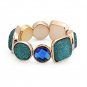 European Style Resin Stone Round And Square Shape For Women Adjustable Elastic Beads Bracelet
