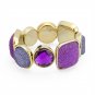 European Style Resin Stone Round And Square Shape For Women Adjustable Elastic Beads Bracelet