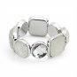 European Style Resin Stone Round And Square Shape For Women Adjustable Elastic Beads Bracelet