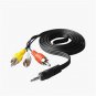 3.5mm Jack Plug to 3 RCA Adapter Cable Audio Video Cable