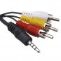 3.5mm Jack Plug to 3 RCA Adapter Cable Audio Video Cable