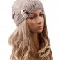 Women Girl Crochet Knitting Caps Beret Ski Slouch Beanie Ball Button Decorative Hat