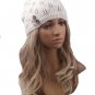 Women Girl Crochet Knitting Caps Beret Ski Slouch Beanie Ball Button Decorative Hat