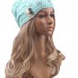 Women Girl Crochet Knitting Caps Beret Ski Slouch Beanie Ball Button Decorative Hat