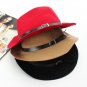 Women Ladies Wool Blend Belt Bowler Trilby Fedora Cap Wide Brim Cowboy Hat