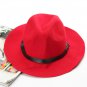Women Ladies Wool Blend Belt Bowler Trilby Fedora Cap Wide Brim Cowboy Hat