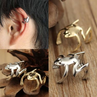 1pc Punk Gold Silver Tone Frog Cuff Ear Clip Wrap Earring Jewelry