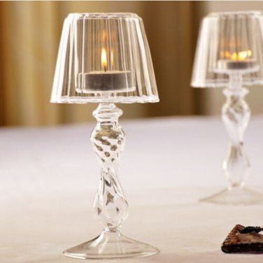 Crystal Glass Candle Tealight Holder Table Lamp Home Decoration