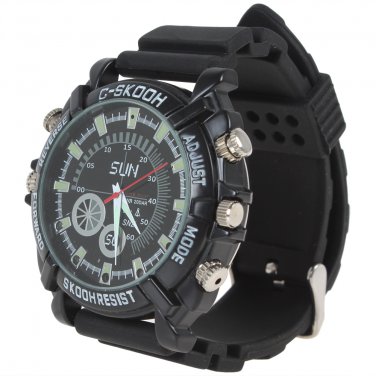 8GB Waterproof 1080P IR Camera Watch DVR With Rubber Bracelet Support Night Vision