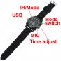 8GB Waterproof 1080P IR Camera Watch DVR With Rubber Bracelet Support Night Vision